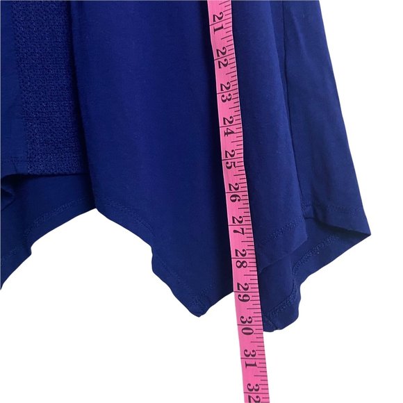 Adrianna Papell V-Neck Sharkbite Hem 3/4 Sleeve Top 1X - Picture 5 of 7